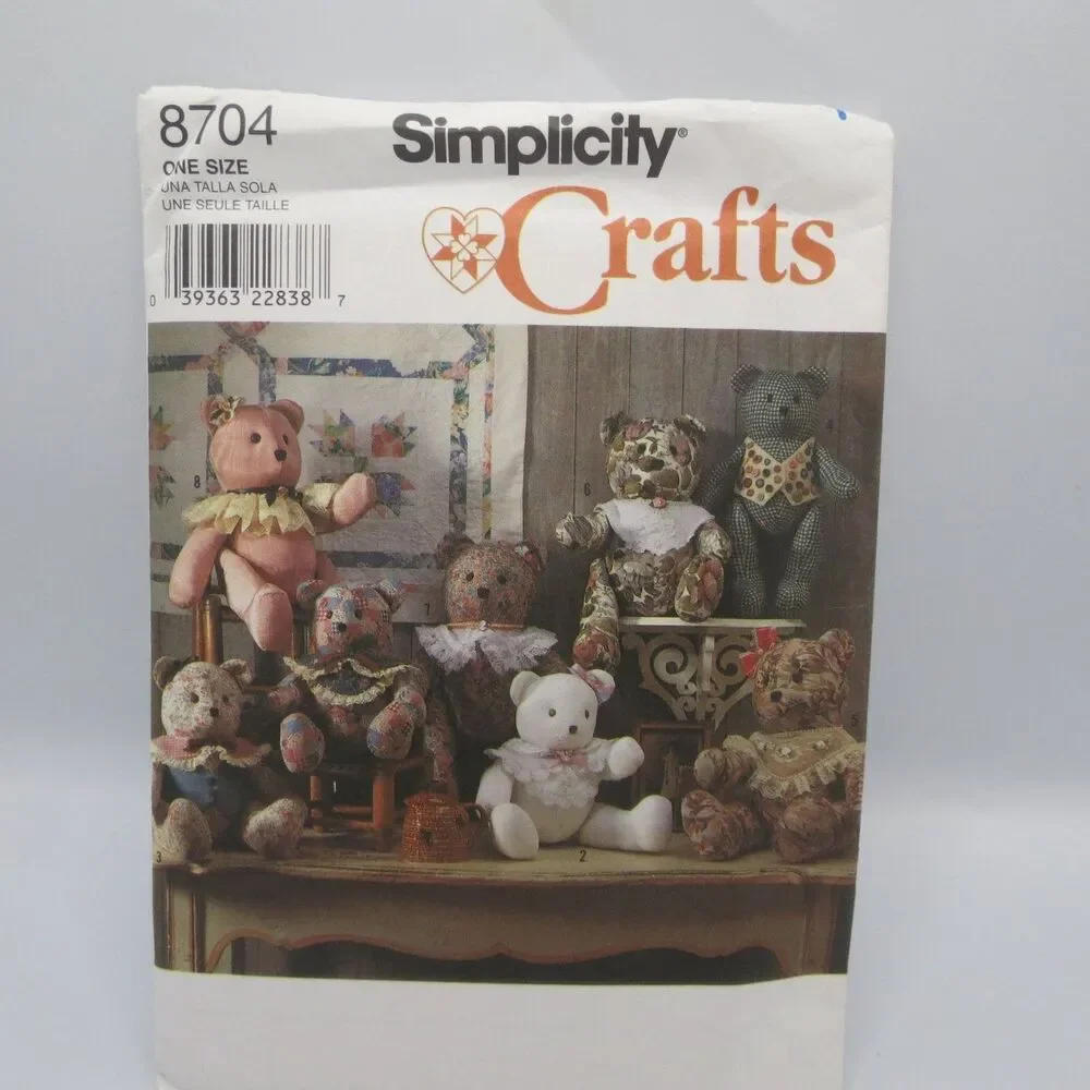 Simplicity Crafts 8704 Stuffed Decorative Bear Plush Toy Animal ONE SIZE